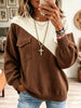 Women's Colorblock Diagonal Knit Pullover Sweater