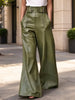Retro Chic Loose High Waist Art Casual Stylish PU Pants