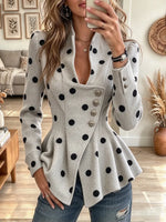 Women's Polka Dot Peplum Jacket