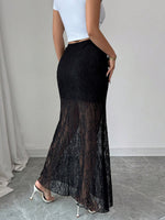 Chic Stylish Casual Hollow High Waist Floral Lace Mermaid Skirt