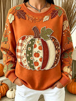 Vintage Autumn Halloween Pumpkin Art Print Crewneck Sweatshirt