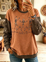 Women's Dancing Skeletons Colorblock Raglan Sweatshirt