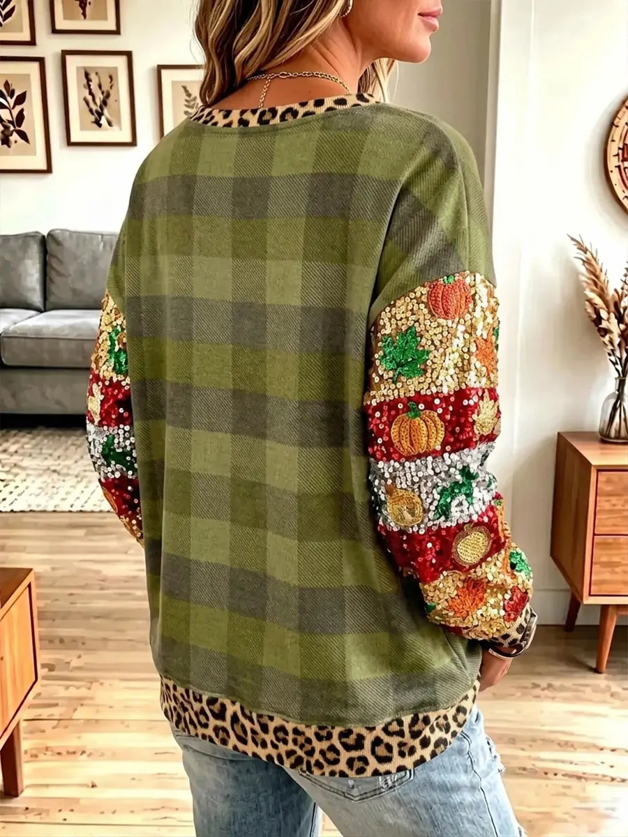 Vintage Elegant Sparkly Thanksgiving Chicken Sweatshirt