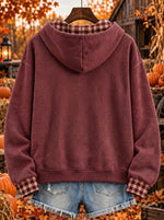 Women's Hello Ber Months Plaid Lined Graphic Hoodie
