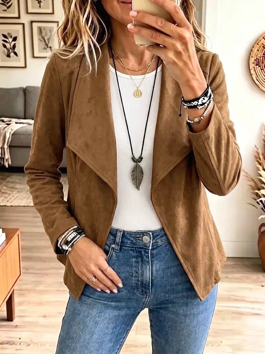 Retro WesternArt Casual Stylish Long Sleeve Suede Coat