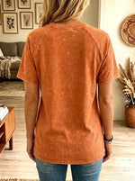 Women's Mahjong Ghost Graphic Acid Wash T-Shirt