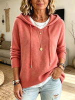 Comfortable Elegant Hooded Long Sleeve Casual Knitted Sweater