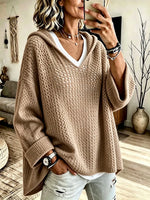 Vintage Sun-protective Knit Hoodie Sweater