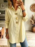 Women's Sculptural Metallic Button Longline Shirt