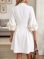 Women's Floral Applique Sleeve Mini Dress