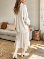 Vintage Elegant Knitted Patchwork Chiffon Dress