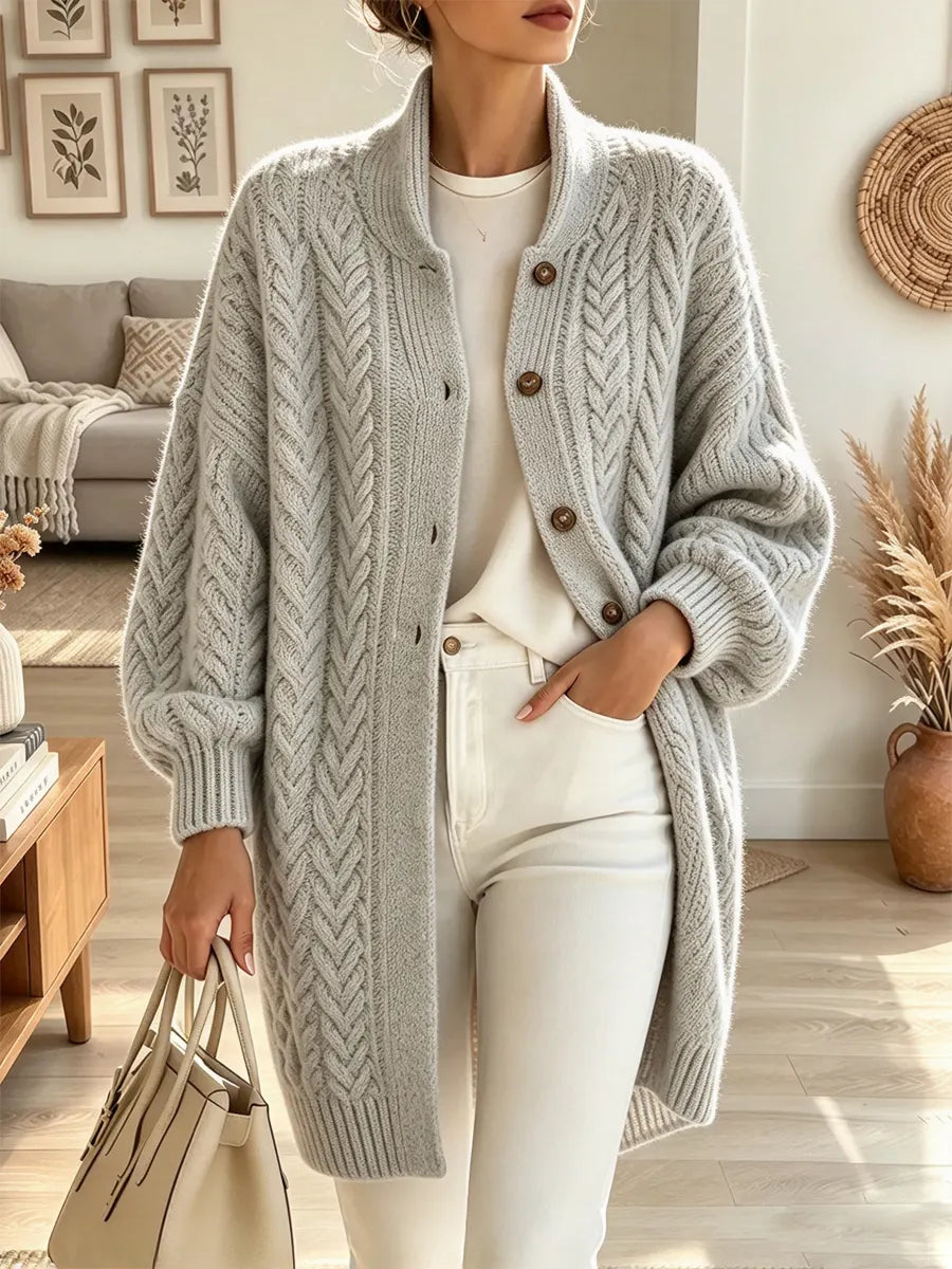 Retro Cozy Art Casual Knit Stylish Long Sleeve Cardigan Sweater