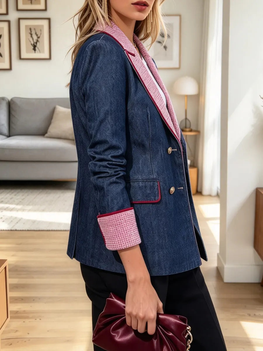 Vintage Plaid Patchwork Art Casual Stylish Long Sleeve Coat