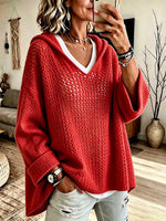 Vintage Sun-protective Knit Hoodie Sweater