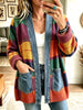 Women's Vintage Print Pocket Denim Patchwork Jacket