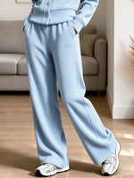 Vintage Chic Waffle Art Casual Stylish Long Sleeve Coat And Pants Two-piece Suit