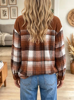 Women's Colorblock Corduroy Plaid Shirt