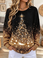 Shiny Christmas Pattern Art Casual Stylish Long Sleeve Sweatshirt