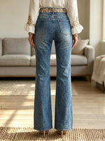 Women's Floral High-Rise Flare Jeans