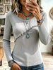 Vintage Elegant Solid Color Fringed Knitwear Shirt
