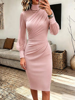 Vintage Elegant Sheer Mesh With Wrinkle Dress
