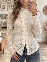 Women's Olive Green Ribbed Knit Full Zip Cardigan with Ornate Metallic Buttons