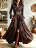 Women Vintage Tartan Plaid Long Sleeve Button Front Maxi Shirt Dress