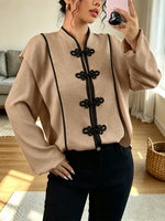 Retro Ethnic Elegant Knot Art Casual Stylish Long Sleeve Shirt