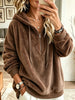 Women's Plush Fleece Half-Zip Oversized Hoodie