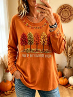 Women's Autumn Trees Graphic Long-Sleeve Top