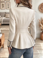 Retro Chic Ruffle Lapel Button Art Casual Stylish Long Sleeve Coat