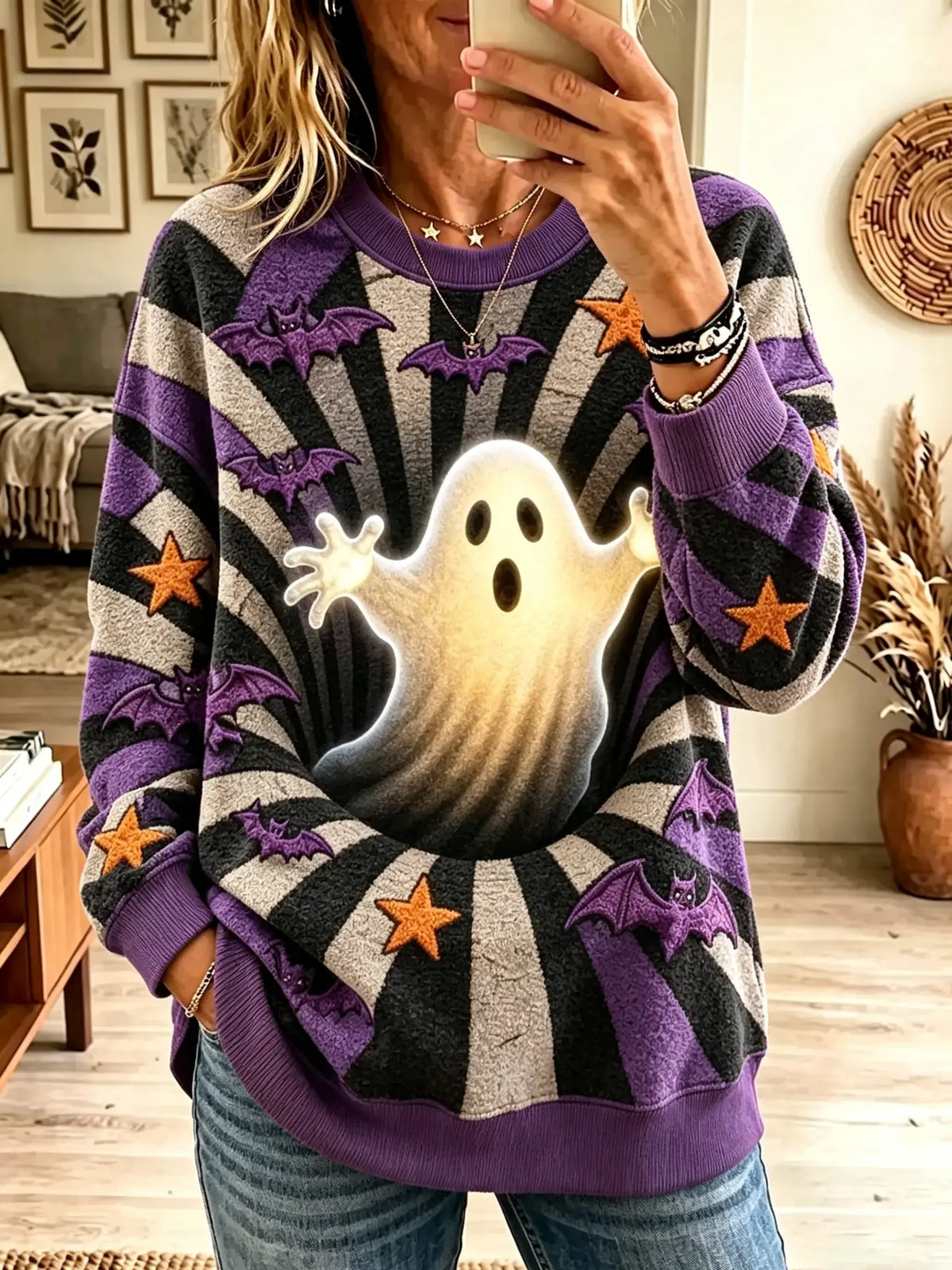 Women's Dachshund Jack-o'-Lantern Graphic Sweatshirt