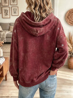 Women's Plaid Santa Patchwork Mineral Hoodie