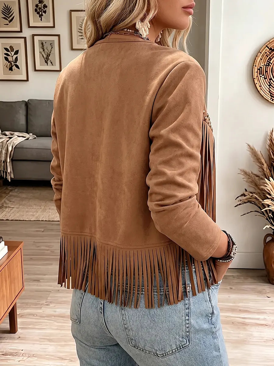 Vintage Elegant Tassel Suede Jacket