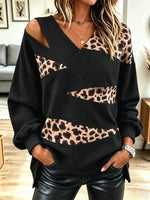 Retro Leopard Pattern Art Print Casual Stylish Long Sleeve Sweatshirt
