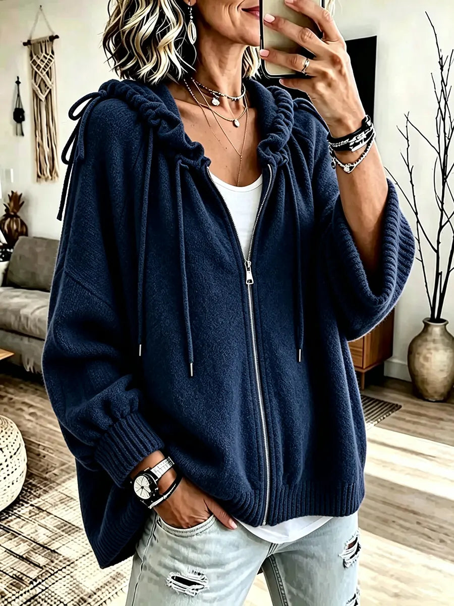 Vintage Ruched Drawstring Stand-up Collar Coat