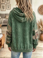 Women's Christmas Tree Patchwork Print Hoodie