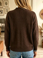 Women's Military Button Zip-Front Ribbed Cardigan