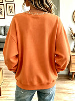 Vintage Pumpkin Autumn Pattern Art Casual Stylish Long Sleeve Sweatshirt