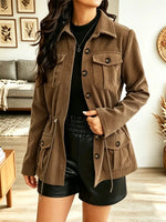 Retro Lapel Corduroy Art Casual Stylish Long Sleeve Coat