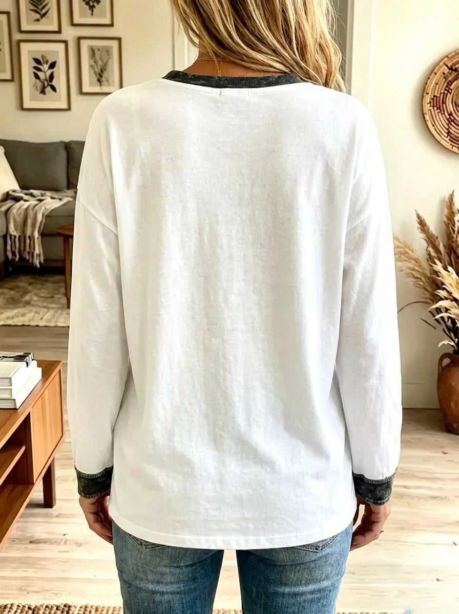 Women's Creepy Dogs Lineup Colorblock Long-Sleeve T-Shirt
