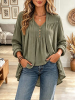 Vintage Elegant Cotton-linen Blend Cardigan Top Two-piece Set