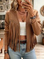 Vintage Elegant Tassel Suede Jacket