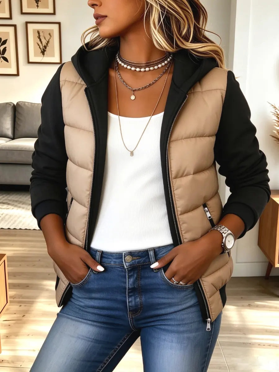 Vintage Hooded Patchwork Art Casual Stylish Long Sleeve Coat