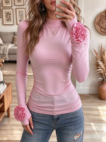 Women's Mock Neck Long Sleeve Top