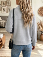 Women's Double-Breasted Waffle Knit Jacket