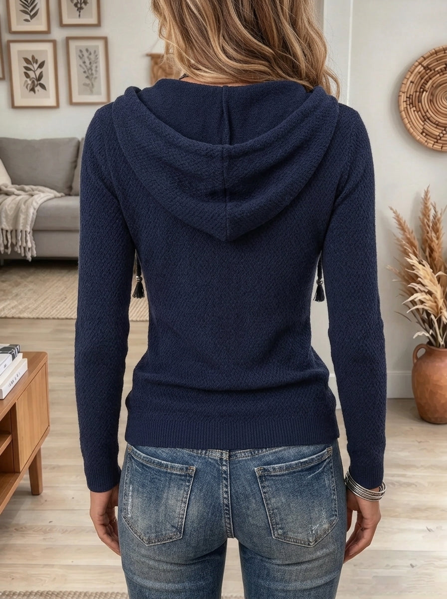Women's Half-Zip Pocket Knit Hoodie