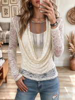 Women's Elegant Long-sleeve Lace Top
