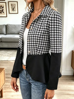 Retro Chic Color Block Ruffle Art Casual Stylish Long Sleeve Coat