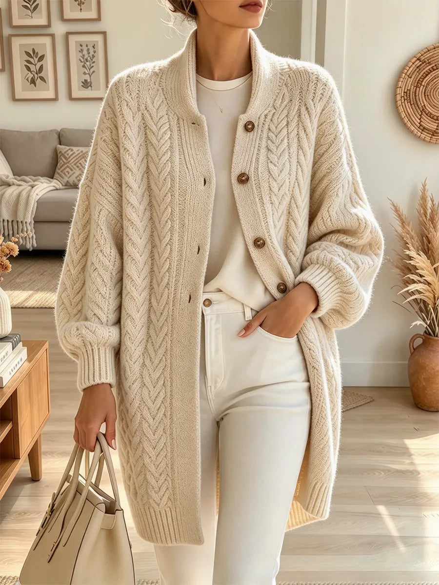 Retro Cozy Art Casual Knit Stylish Long Sleeve Cardigan Sweater